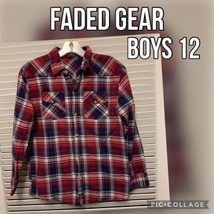 Faded Gear plaid shirt Boys 12